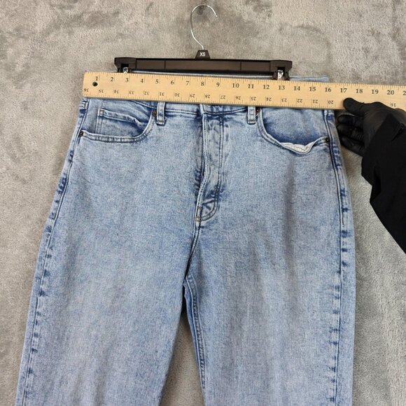 Old Navy Jeans Womens 12 Extra High-Rise Sky Hi Straight Button Fly Raw Hem - Picture 2 of 13